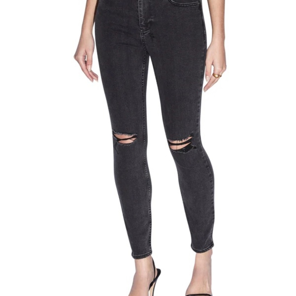 1 and 2 free - Sleek Black Ripped Skinny Jeans
